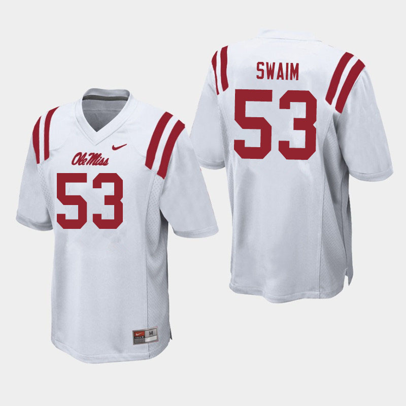 Men #53 KC Swaim Ole Miss Rebels College Football Jerseys Sale-White - Click Image to Close